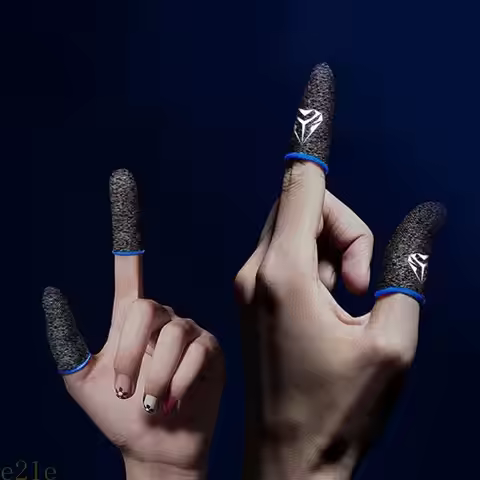 E21E 1 Pair Gaming Finger Sleeves Anti-Sweat Breathable Game Gloves Seamless Touchscreen Fingertip C