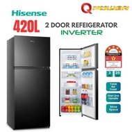 Hisense 420L 2 Door Inverter Fridge RT439N4ABN Top Mount Freezer Refrigerator