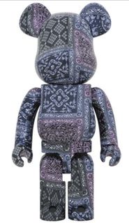 BE@RBRICK  BAPE 腰果花Black Bandana 庫柏力克熊 1000%