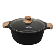 Delighto Casserole Soup Pot 1002 (2L/3.5L/6L) Non Stick Ceramic Pot With Cover Glass Lid Wooden Elec