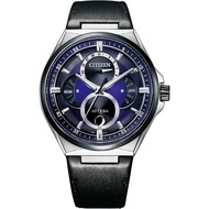 Citizen Attesa Blue Dial Black Leather Strap Men Watch BU0066-11W