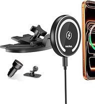 CD Slot Magnetic Car Mount Charger Work for iPhone 16-12, 3X Stable on Bumpy Roads, 99% Car/Truck-Ap