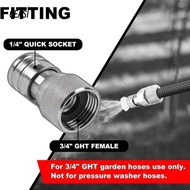 CEASI Power Washer Attachment, High Pressure 3/4 GHT Garden Hose Adapter,  Stainless Steel 1/4 Inch 