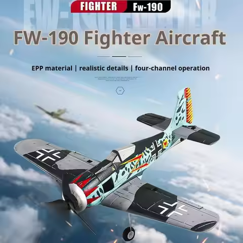 FW190 RC Plane 2.4G 4CH RC Fighter With Brushless Motor 290mm Fixed Wingspan Foam RC Stunt Glider Ai