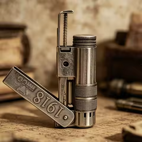 IMCO 6700 Brass Kerosenes Trench Lighter Vintage Windproof Brass Inner Tank Refillable Lighter for M