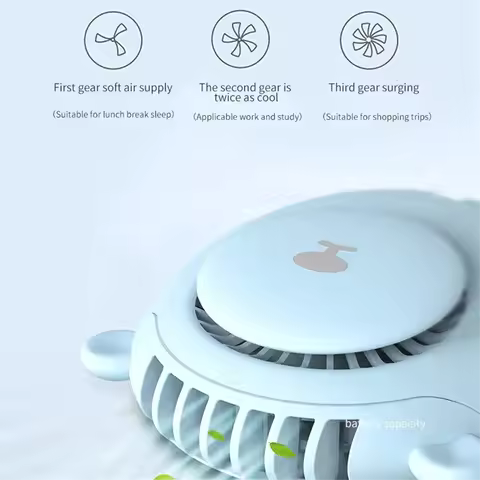 A97G Mini Lazy Cooling Fan Portable Hanging Neck Fan USB Charging 1200mAH Li-Ion Battery Sports Cool