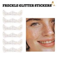 6PCS Glitter Temporary Tattoo Freckles Makeup Patches Golden Silver Fake Freckles Tattoo Stickers