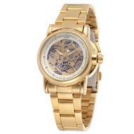 ＆ Winner Korean Style Womens Fashion Casual Small Dial Steel Belt Gold Watch Mechanical Movement Aut