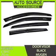 HONDA CIVIC 2016 DOOR VISOR / RAIN GUTTER MUGEN BLACK