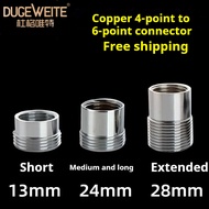 [Ready Stock] Copper Washing Machine Faucet to 6-Point Adapter 4-Point Inner Thread to 6-Point Outer