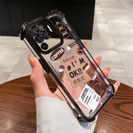 Case For OPPO A94 Reno 5F 5 Lite F19 Pro Phone Coffee Transparent Silicone Protective Cover