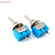 (warmseen) 10pcs DPDT Mini Toggle Switch 2pin 2 Position ON/Off Miniature Toggle Switch 6A 125V Togg