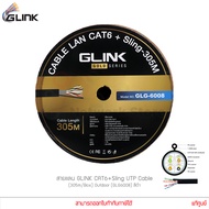 สายแลน GLINK รุ่น GLG6008 CAT6+Sling UTP Cable (305m/Box) Outdoor สีดำ แท้ประกันศูนย์