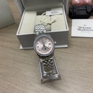 【Vivienne Westwood】西太后 薇薇安 滿鑽碎冰粉 女裝手錶 土星錶 28mm