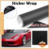 3D Car Wrap Sticker Matte Black Vinyl Film Sheets Kereta Motor Sticker Wrap Pure Black Car Body Styl