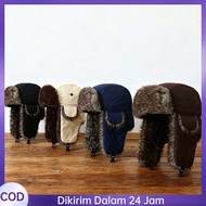 Winter Pilot Hat Ushanka Hat with Ear Flap Thick Fur Russian Hat Winter Hat Casual Warm HatWanita
