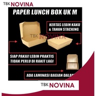 [1 Box = 500pcs] PAPER LUNCH BOX KRAFT SIZE M