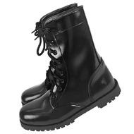 รองเท้าคอมแบทหนัง PU สีดำ A-TAP คอมแบทVC-01