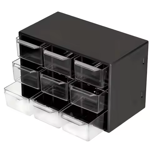 Dustproof Desktop Drawer Organizer PVC 9 Grids Storage Box Small Drawer Transparent Drawer Organizer