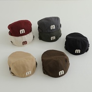 Letter Embroidered Kids Beret Hat Retro Forward Hat Adjustable
