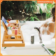 [WishshopeehhhMY] Bath Table Tray Bathtub Rack Extendable Holder Adjustable Telescopic Tub Organizer