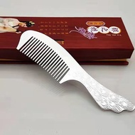 爆款！热销HotsellingitenS999镀纯银梳子健康梳防静电银梳手工家用便携银古风雕花耐用银子iM8sRzcF2