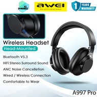 Awei A997 Pro ANC Wireless Headset ANC Active Noise Cancellation ANC Headphone Bluetooth Headset Wir
