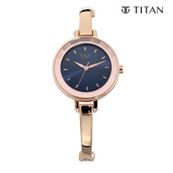 Titan Quartz Analog Blue Dial Metal Strap Watch for Women