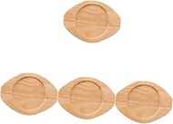 Cabilock 4pcs Teppanyaki Potholder Korean Pot Rice Bowls Dolsot Korean Ramen Pot Corning Ware Trivet Wood Underliner Trivet Bowl Trivet Stone Pot Casserole Dish Trivet Oval Wooden Soup Bowl