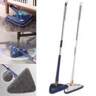 360° Rotatable Mop Adjustable Cleaning Mop Telescopic Triangular Mop Reusable Spin Mop Dry Wet Floor Mop Stainless Steel Handle