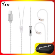 TRN A7 Type-C/3.5mm Earphone Cable QDC/S/C Pin Silver-plate Copper Upgrade Earbuds Line With Mic/No 