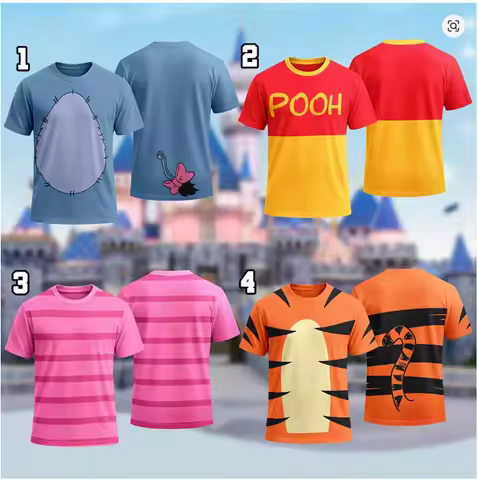 Disney Winnie the Pooh Cosplay T-Shirt 2026 Eeyore Piglet Tigger Costume Halloween All over Print Te