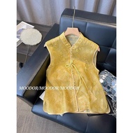 2026 Spring Summer Vest Feel Root Chinese New Ethnic Style Red Vest Gauze Top