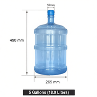 3 / 5 Gallons Large Capacity Water Bottle Tank Storage with Cap for Water Dispenser Purifier Botol A
