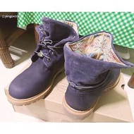 女鞋 38號 24cm US7  Timberland 民族風紫色麂皮中筒靴 可反折短靴