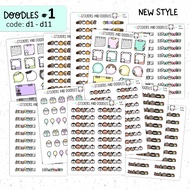 Doodle Planner Stickers 1 d1 d2 d3 d4 d5 d6 d7 d8 d9 d10 d11 stationery by StickersAndDoodles