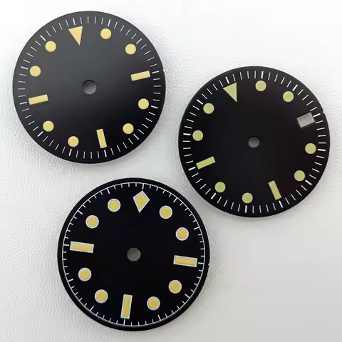 28.5mm diameter dial pointer combination fit NH35/36 movement green C3 luminous watch parts accessor