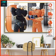 Bearbrick Clock Painting - Wall Clock Painting - Mirror Painting - Housewarming Gift