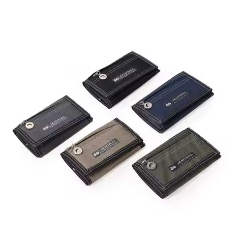 Canvas Trifold Wallet Portable Short Change Purse ID Card Cash Coin Purse Card Holder Multifunctio M