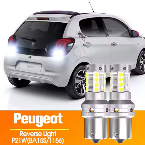 2x LED Reverse Light Blub Canbus P21W BA15S For Peugeot 1007 107 106 108 2008 5008 Bipper Tepee Expe