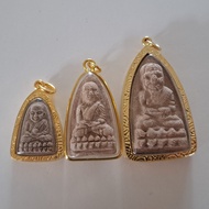 LP Yai / LP Thuad Leklai Micron Gold Plated Gold Casing Thai Amulet / Wat Phra Thamyannamunee / BE 2