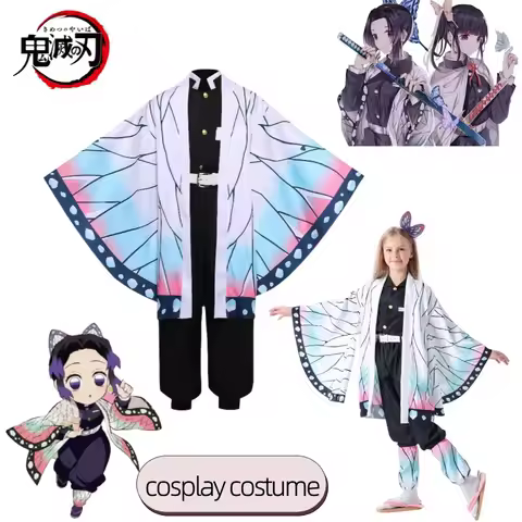 Demon Slayer Shinobu Kocho anime cartoon personality gradient color costume set for Halloween party