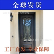 Courtyard Gate Main Gate Courtyard Gate Shop Gate Retro High-End Glass European Style Iron Art Villa