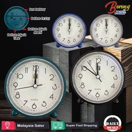 Quartz Analog Clock Mini Round Clock Mini Bed Alarm Clock /Jam Loceng Bulat Quartz