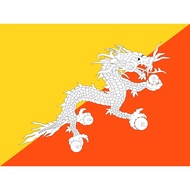 Bhutan Flag Peles Material Size 90 x 60