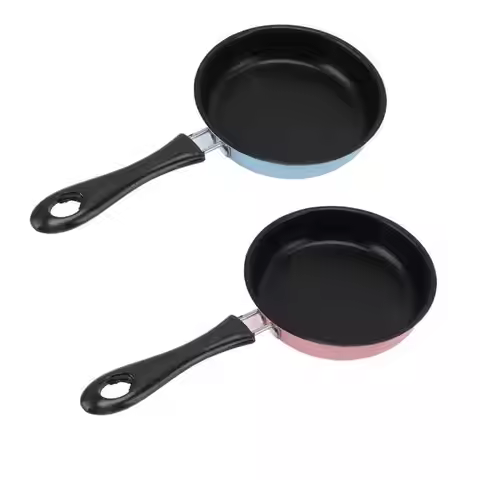 Mini Frying Pan Stainless Steel Prevent Stick Induction Pot Round Breakfast Small Fry Egg Pan with L