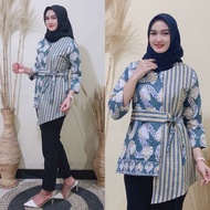 Baju Batik Wanita Blouse Seragam Kerja Kombinasi Blouse Batik Modern