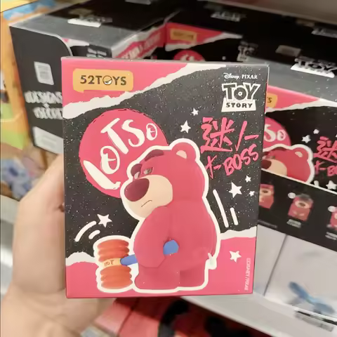 Original 52toys Lotso Huggin Bear 3nd Charming Big Boss Series Blind Box Anime Figures Mystery Box D
