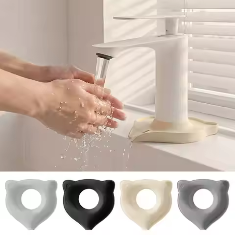 Durable Cat-Shaped Drainage Mat Silicone Multifunctional Faucet Drip Tray Quick Drainage Waterproof