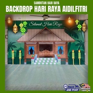 [RAYA 2025-3] Banner/Backdrop/Decoration Rumah Kampung HARI RAYA AIDILFITRI / Open House Fotoshot